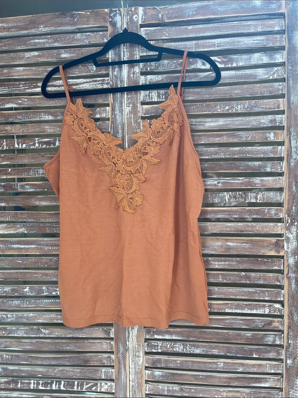 Listicle Rust Lace V-Neck Camisole
